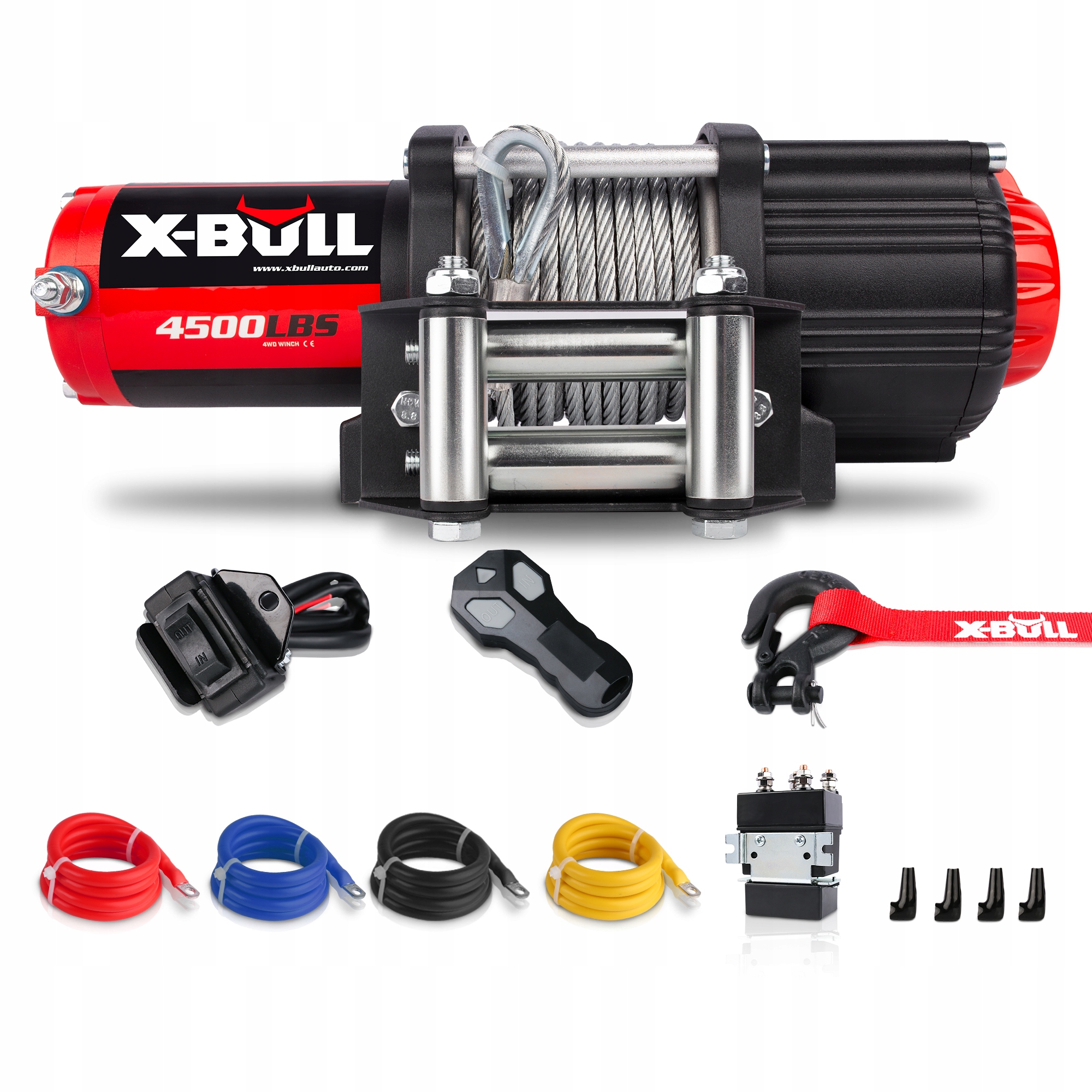 Wyciągarka Elektryczna Do Quada X-bull 4500 Lina Stalowa Atv 2 Tony 12V Utv
