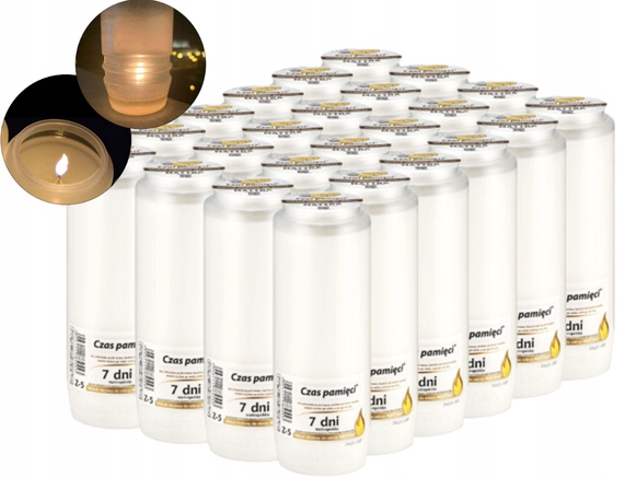 SUPER ZESTAW WKŁADÓW DO ZNICZY 24 SZT. 18 CM MEGA!