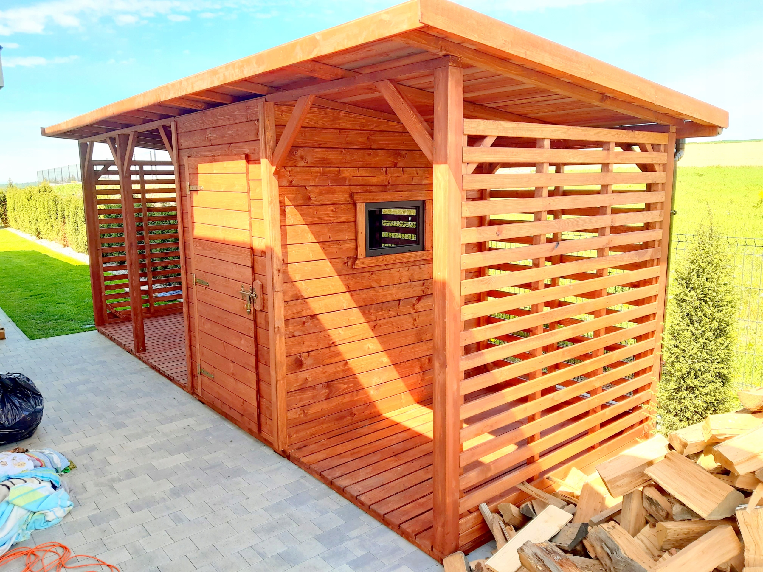 DUŻA DREWUTNIA MAGAZYNEK 2W1 WIATA SCHOWEK DZIAŁKA