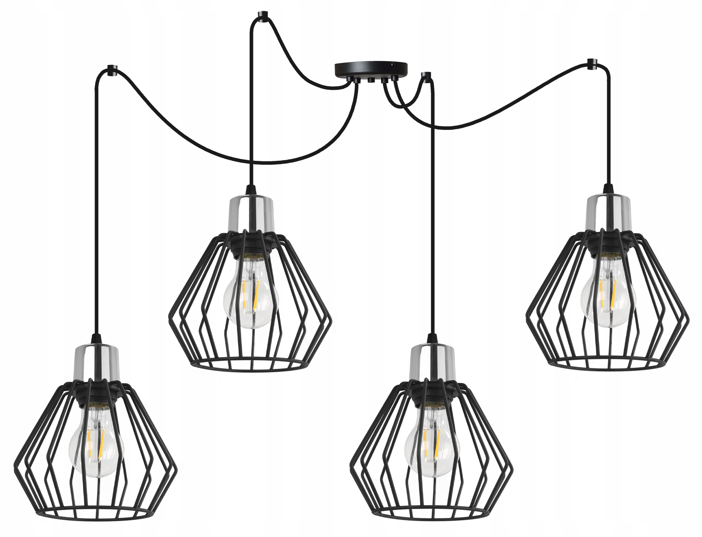 Závesná Lampa Luster Pavúk Čierny Loft Do Kuchyne Obývacej Izby
