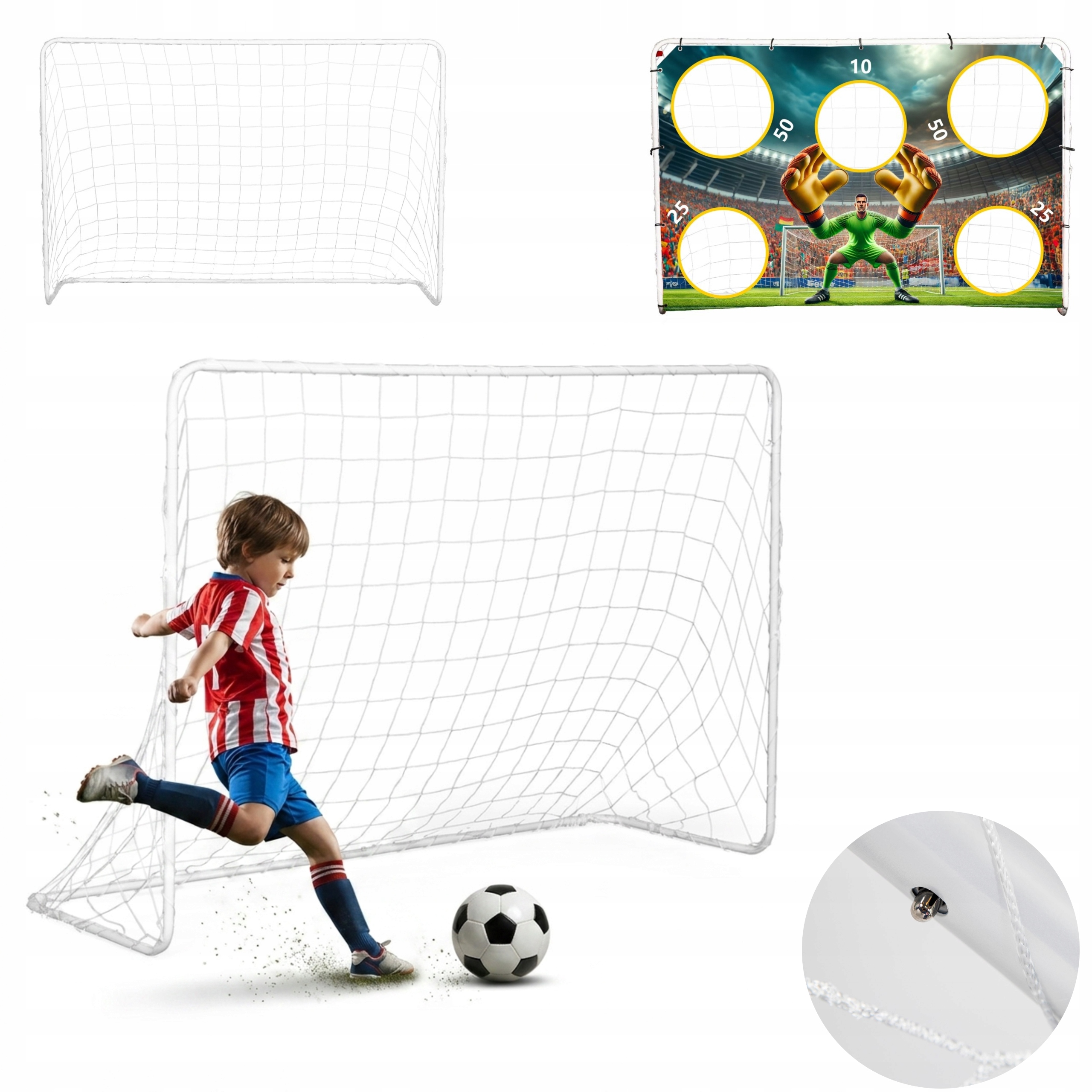 Bramka Piłkarska Treningowa Ogrodowa +Mata Celnościowa 180x122cm Dla Dzieci