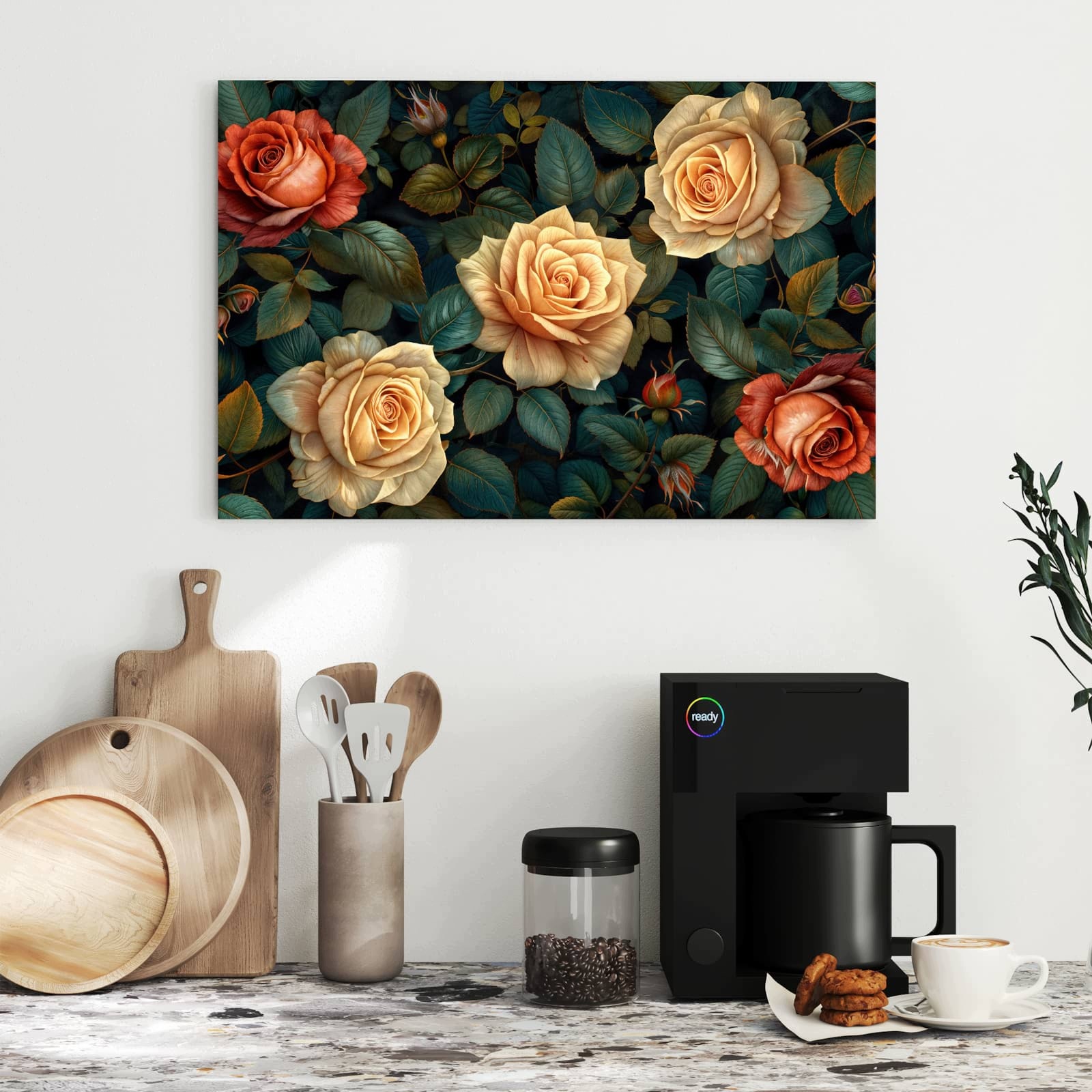 Magnetická tabule Vzor růžový Květiny 60 × 40 cm