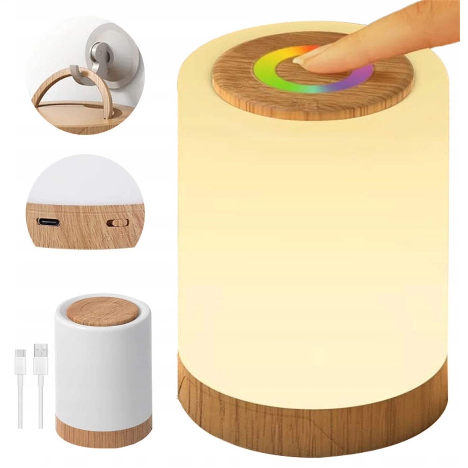 Moderní Stojací Led Lampa Noční Stolní Rgb Dotyková Akumulátor 3W