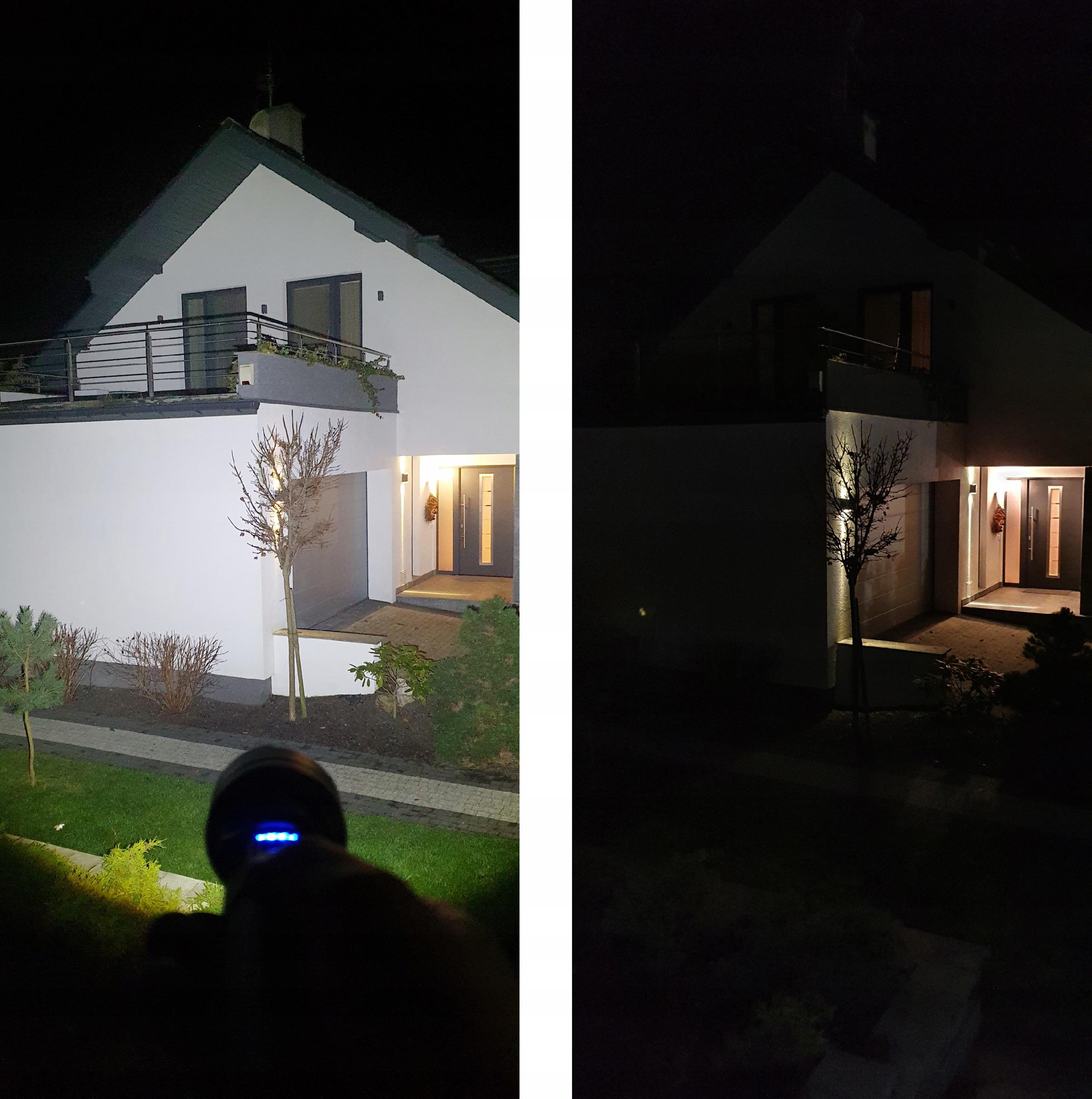 PROFESIONALNA LATARKA SZPERACZ ZASIĘG 1km LED XPH90 zdjęcia jak świeci nocą Stan opakowania oryginalne