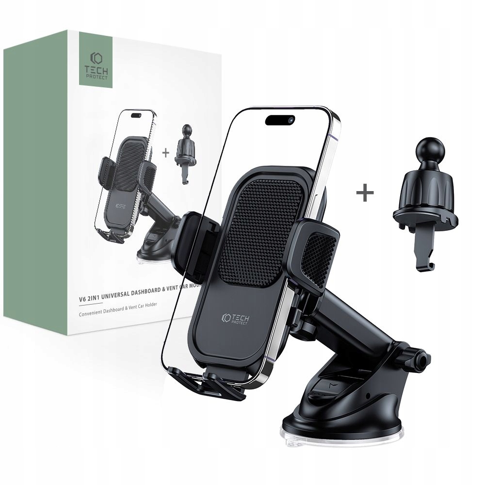 UCHWYT SAMOCHODOWY NA TELEFON TECH-PROTECT V6 CZARNY