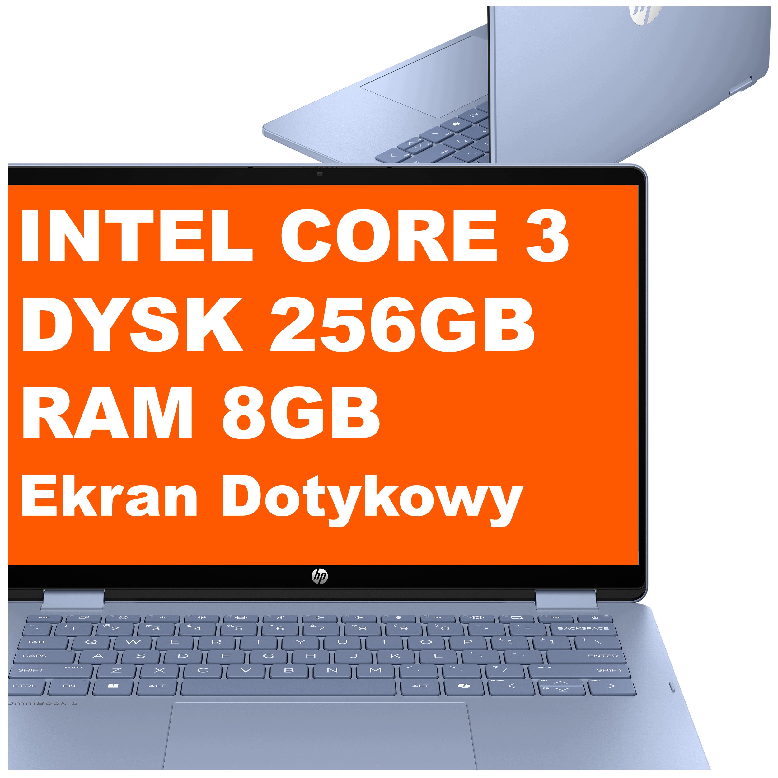 Laptop Hp OmniBook 5 2w1 14-fp Core 3 8GB 256GB 14" 2k Dotyk W11 Niebieski