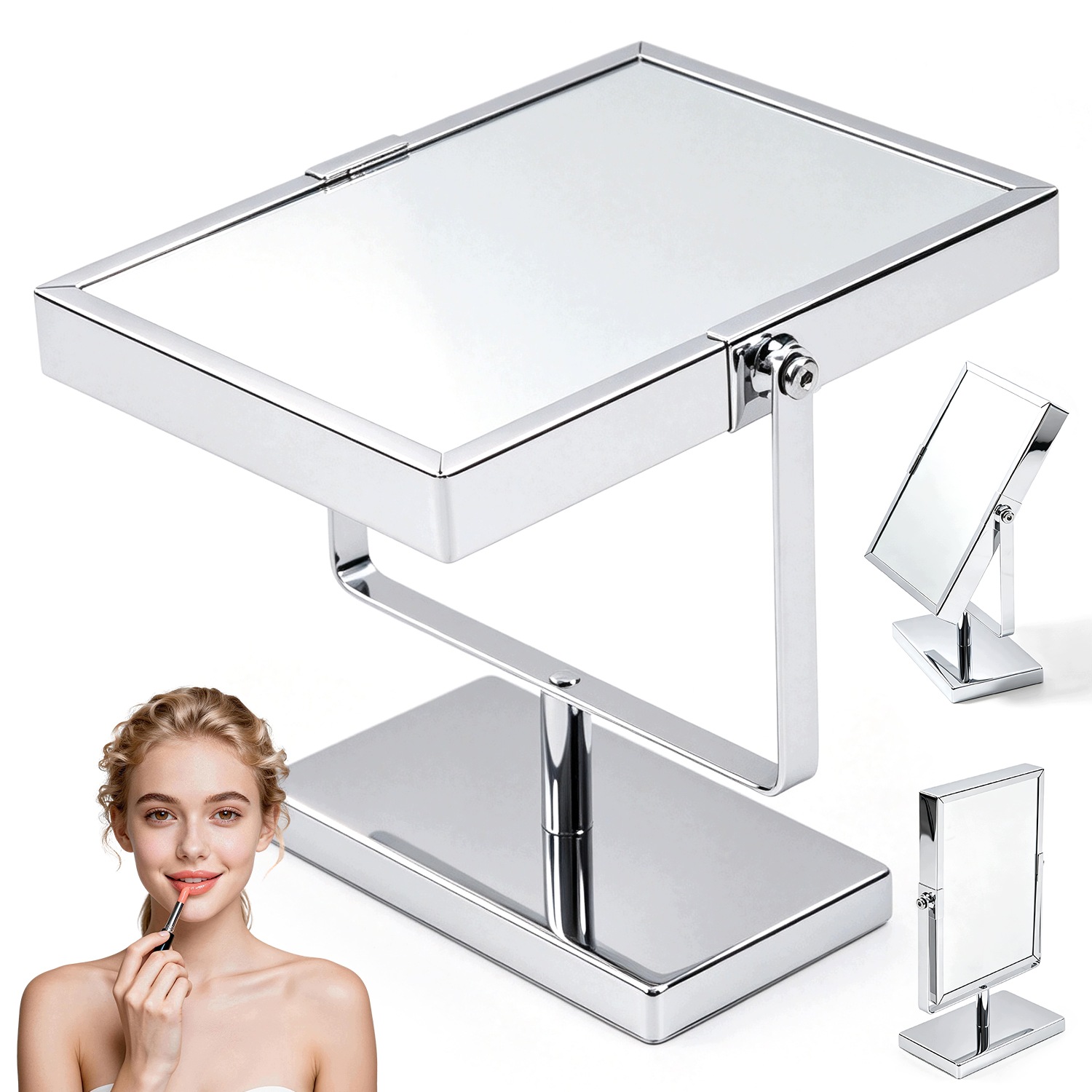 Oboustranné zvětšovací zrcátko pro make-up Zrcadlo Kosmetické otočné