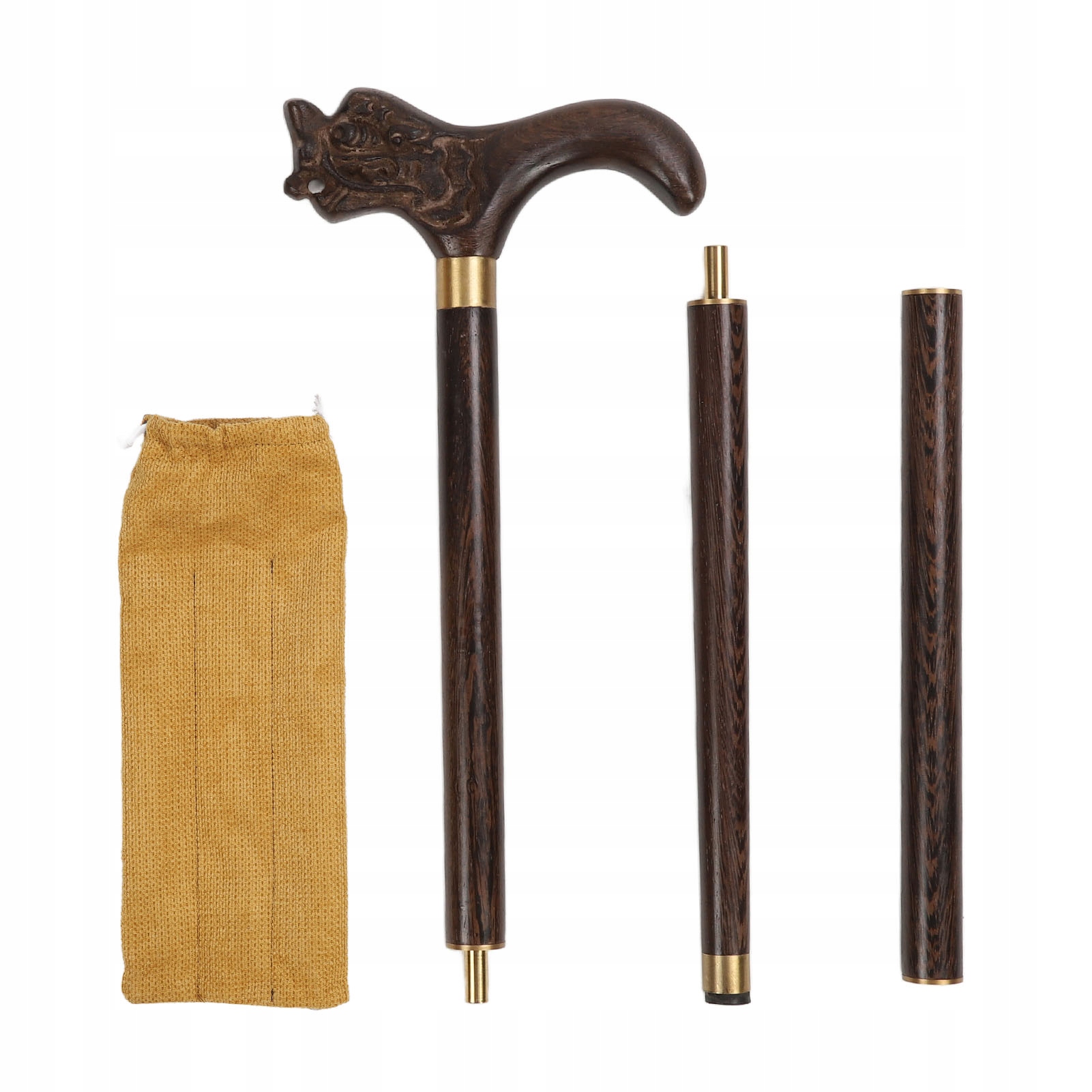 3 sekcje Drewniana laska Wenge Skadana, skadana rączka do chodzenia Og