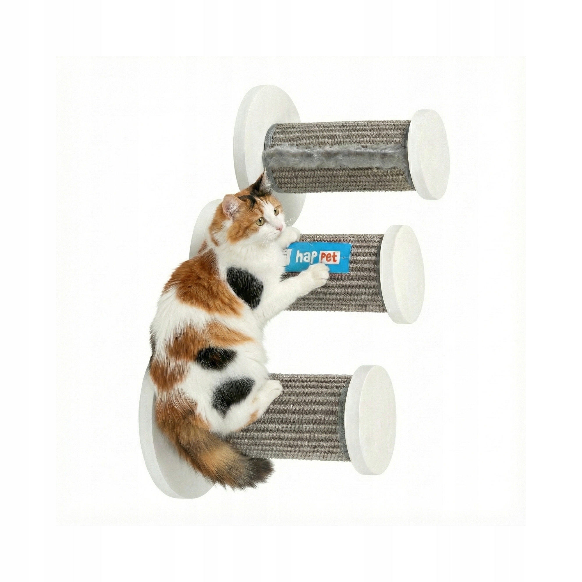 Levně Nástěnné sloupky pro kočky CT26, sada 3 ks, sisal, tmavě šedá barva