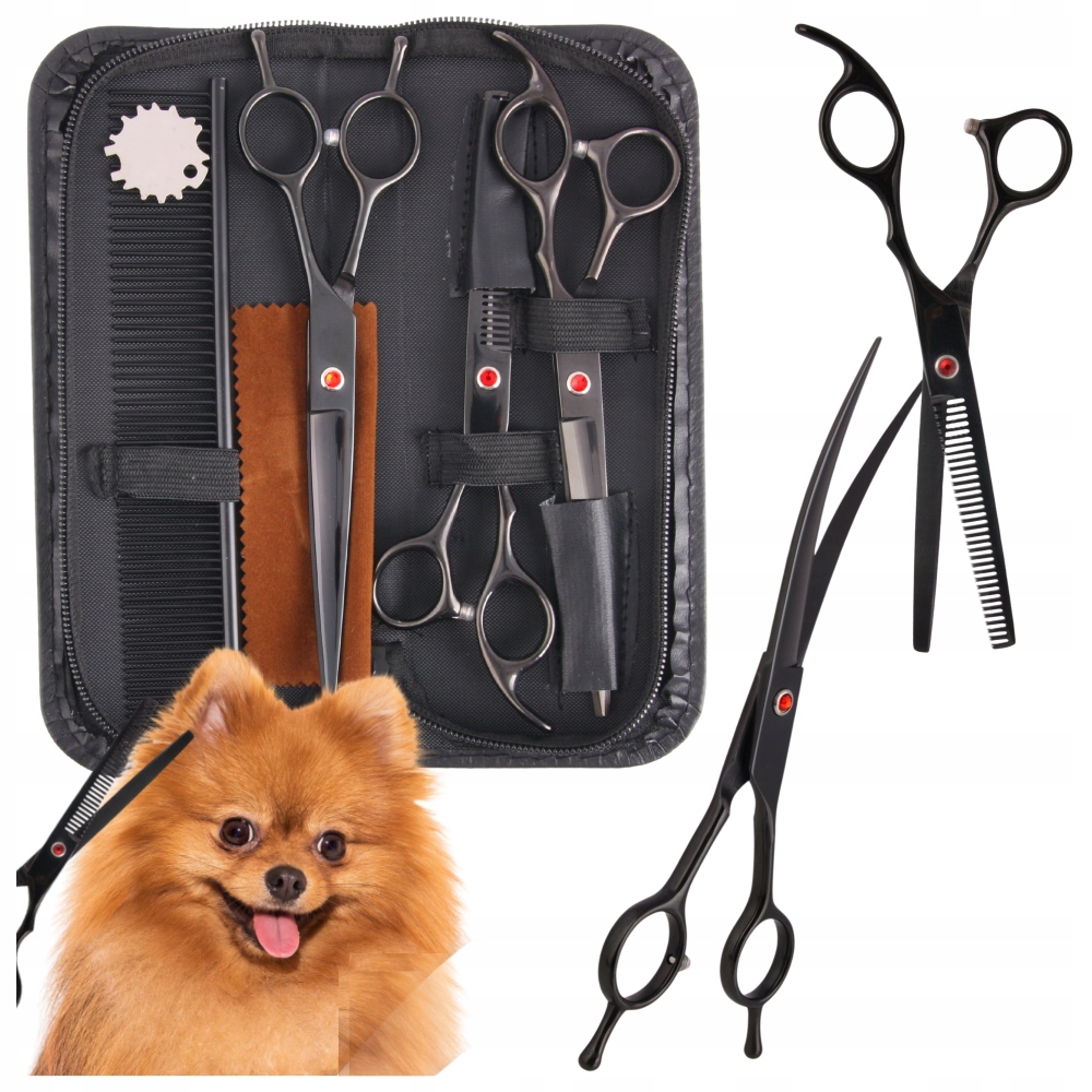 Sada Na Stříhání Psa Kočky Nůžky Hřeben Ostrý Komplet Pro Grooming