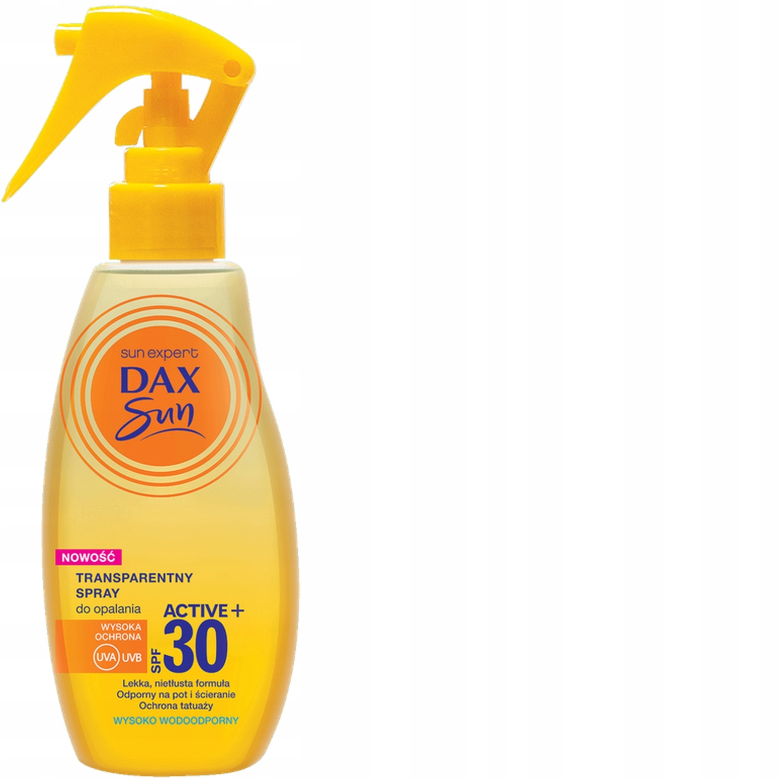 DAX SUN SPRAY SPF30 ACTIVE+ do opalania transparentny UVA UVB