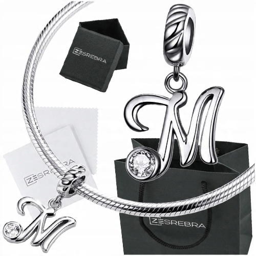 

Charms Literka M do Pandora srebro 925 koralik