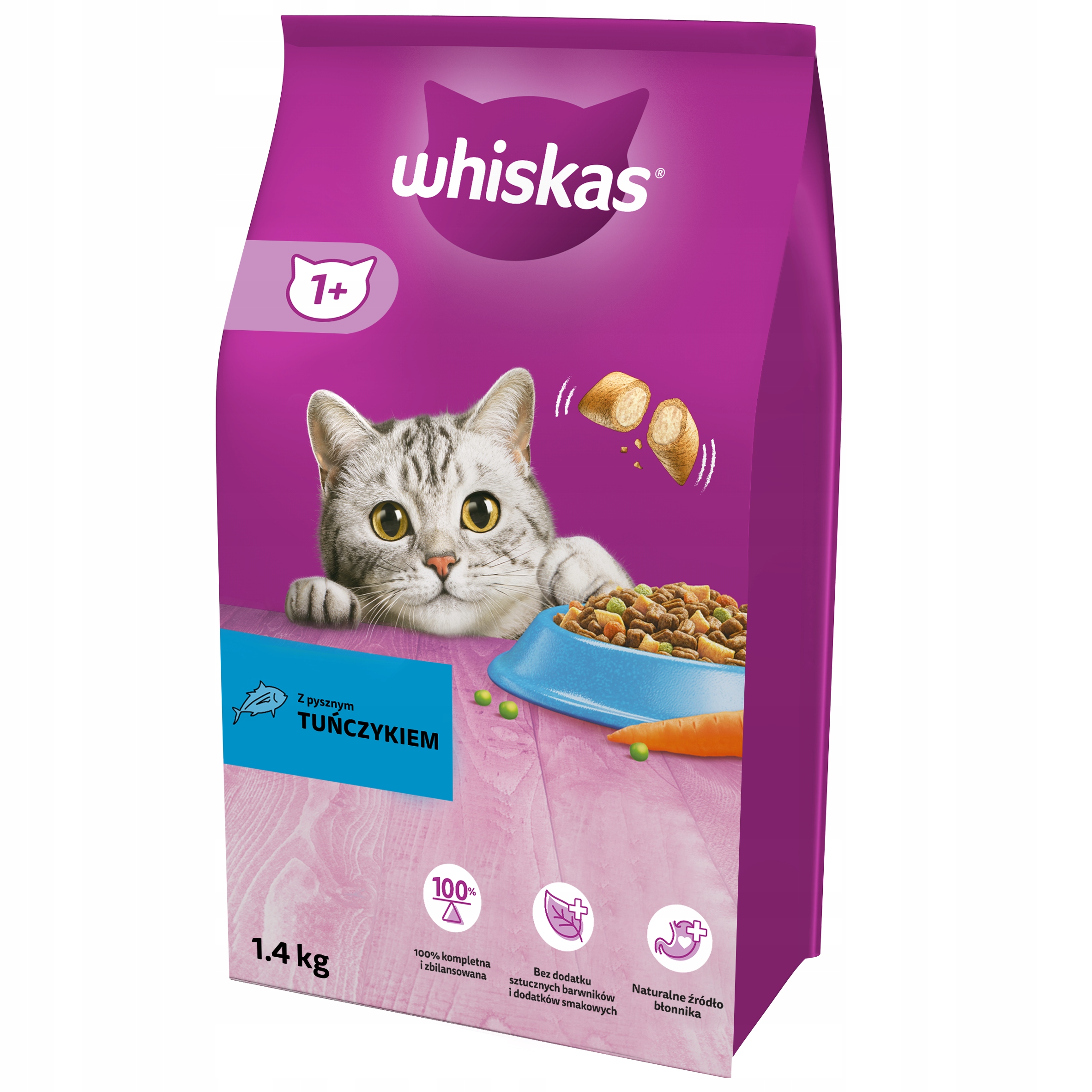 Levně 2x Whiskas Adult suché krmivo Tuňák 1,4 kg