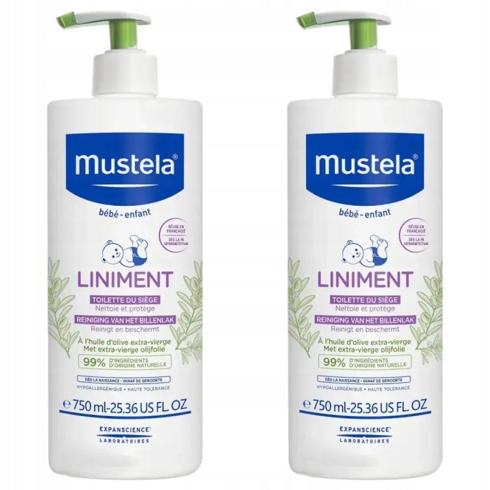 2x Mustela Liniment Oczyszczająca emulsja, 750 ml
