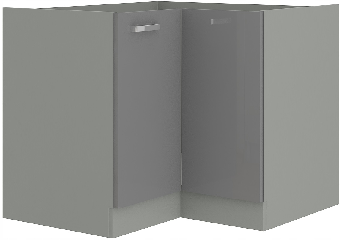 

Szafka kuchenna narożna rogowa 89x89. Szary połysk