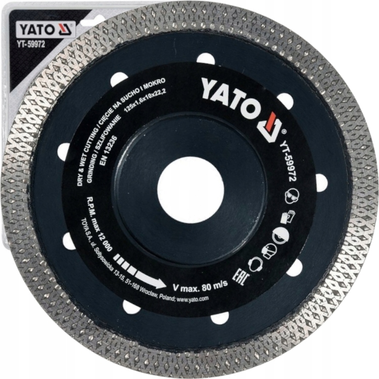 YATO TARCZA DIAMENTOWA DO GRESU CIĘCIE FAZOWANIE 125MM
