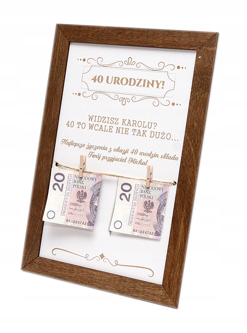 

Na 30 40 50 60 70 Urodziny Ramka tabliczka