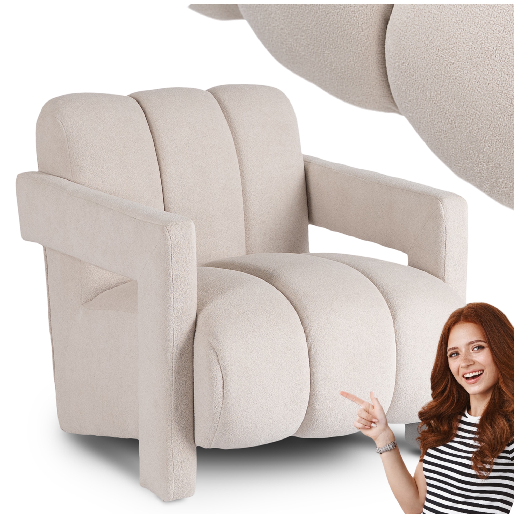 Moderní sedací souprava do obývacího pokoje do ložnice Krémová Bender