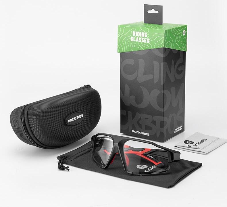 Rowerowe Okulary PRZECIWSŁONECZNE FOTOCHROM Filtry Szerokość soczewki 70 mm