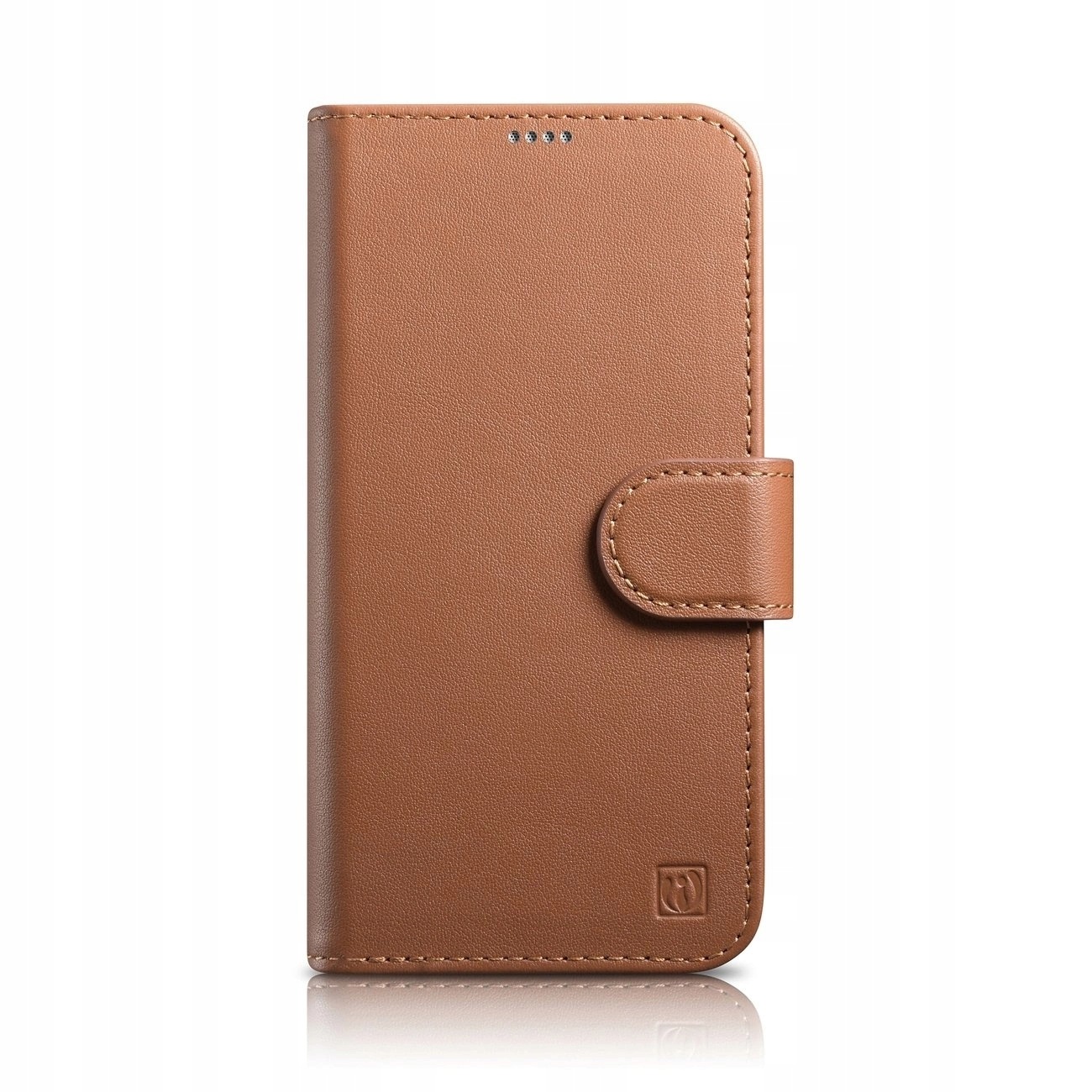iCarer Wallet Case 2in1 etui iPhone 14 Plus skórzane Rfid brązowe
