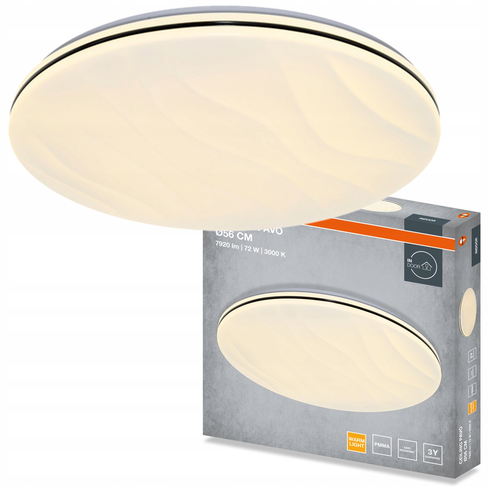 Stropní Svítidlo Led nástěnné svítidlo 72W 5040lm 3000K Kulatý Bílé Pavo Osram