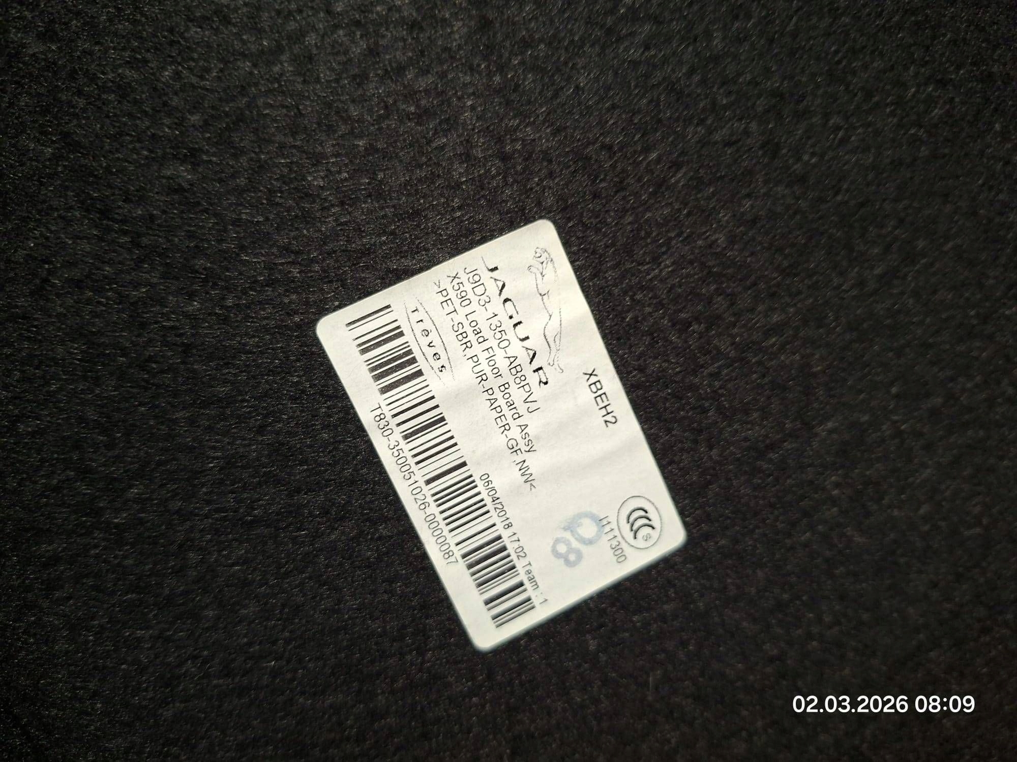 mats floor boot Jaguar and-Pace J9D31350AB