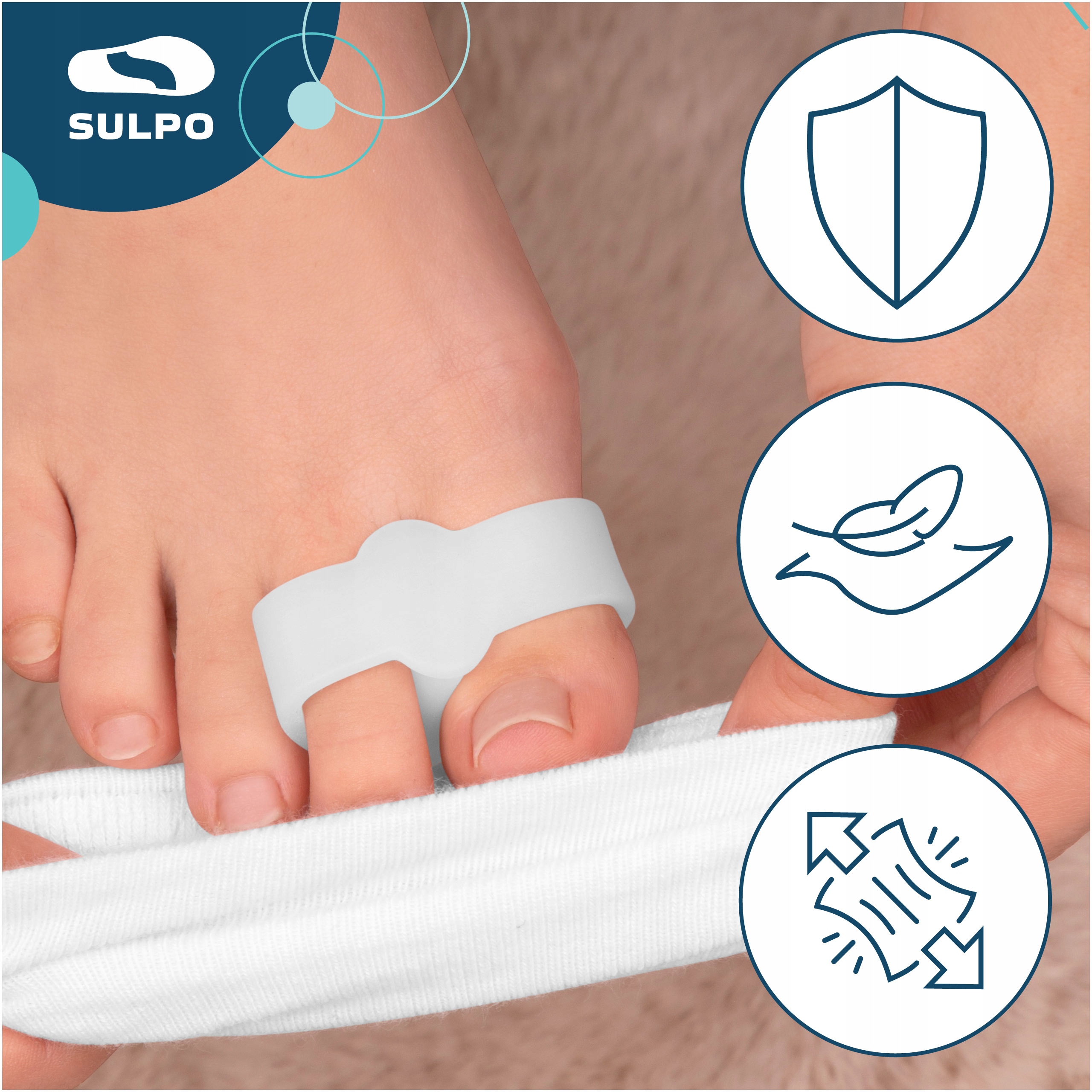 ŻELOWY SEPARATOR PALCÓW STOPY na dwa palce Marka SULPO