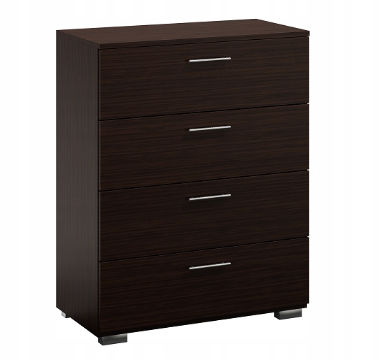 Komoda 80 cm zásuvky Wenge ložnice 4 zásuvky Prostorná velká, moderní