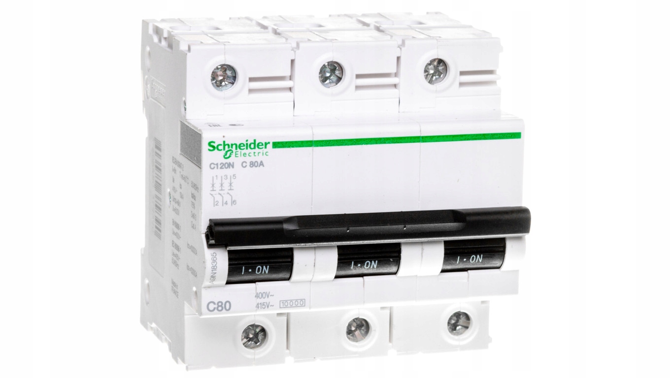 Wyłącznik nadprądowy 3P C 80A 10kA Ac C120N Acti9 A9N18365