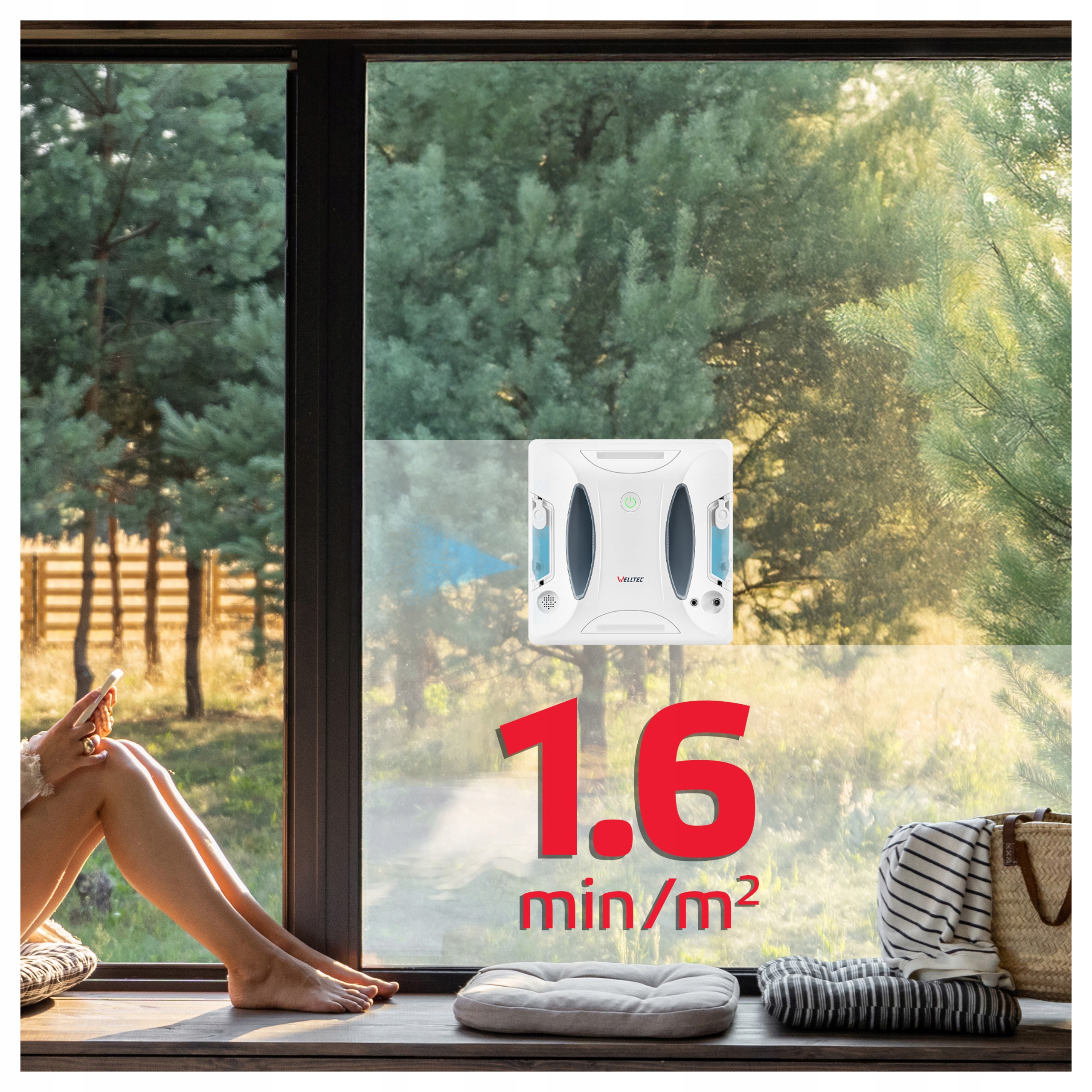 WELLTEC RX3 PRO - ЗАСІБ ДЛЯ МИЙКИ ВІКОН | 4000 Па | WiFi | ПУЛЬТ ДИСТАНЦІЙНОГО КЕРУВАННЯ + АКСЕСУАРИ. Стан оригінальної упаковки.