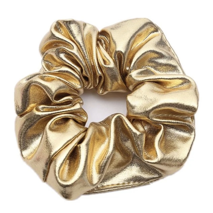 

Scrunchie gumka do włosów błyszcząca złota