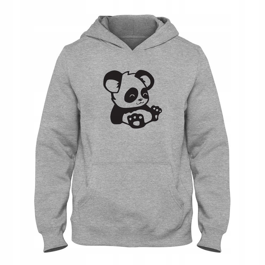 

Bluza męska Z Uroczą Pandą, kangurka, szara Xs