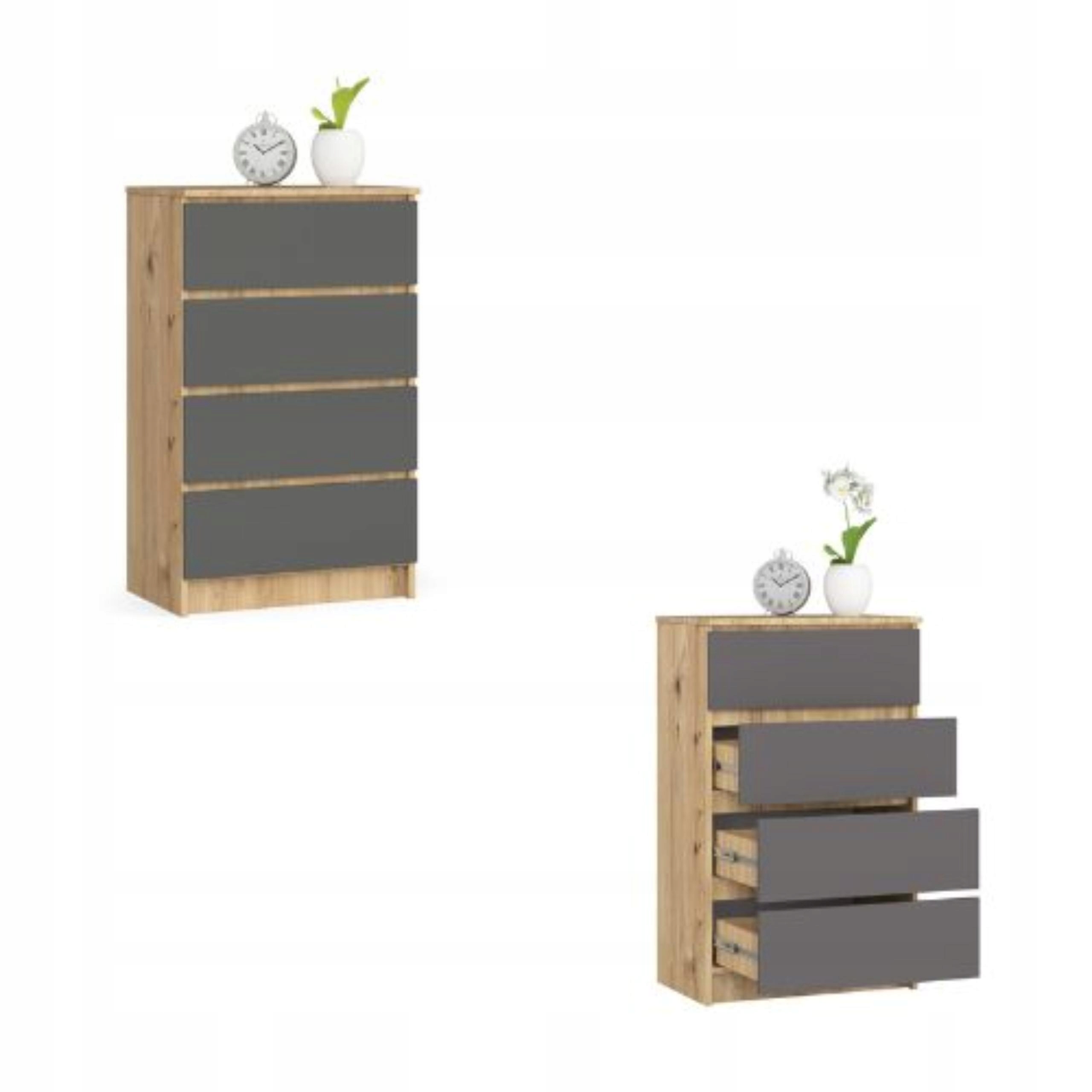 Komoda skříňka K60 4 zásuvky artisan grafit Akd