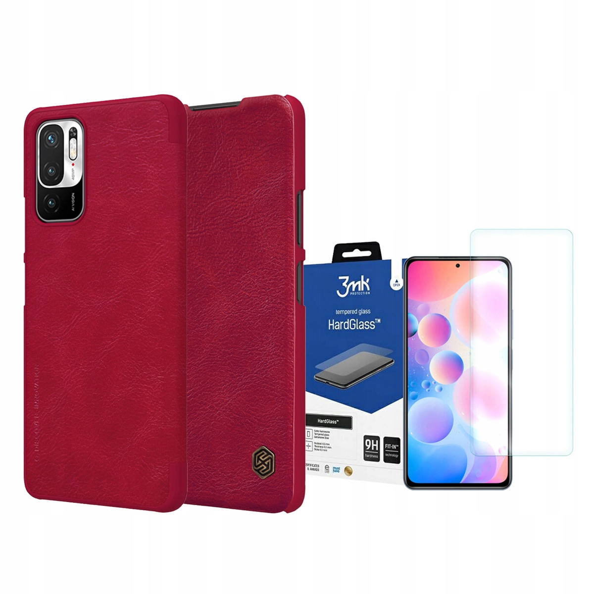 

Nillkin Qin Etui Do Redmi Note 10 5G +szkło 3MK Hg