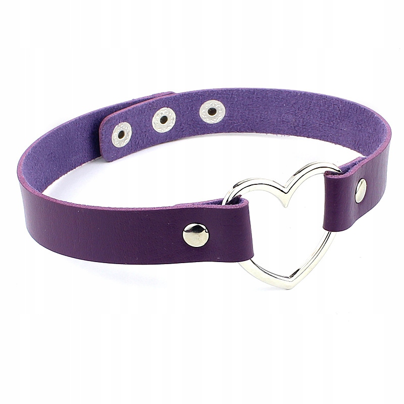 

Naszyjnik Choker Obroża Grunge Serce Fioletowa