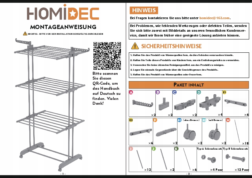 Levně Sušák na prádlo, velké prádlo a stojící prádlo, skládací, šedý