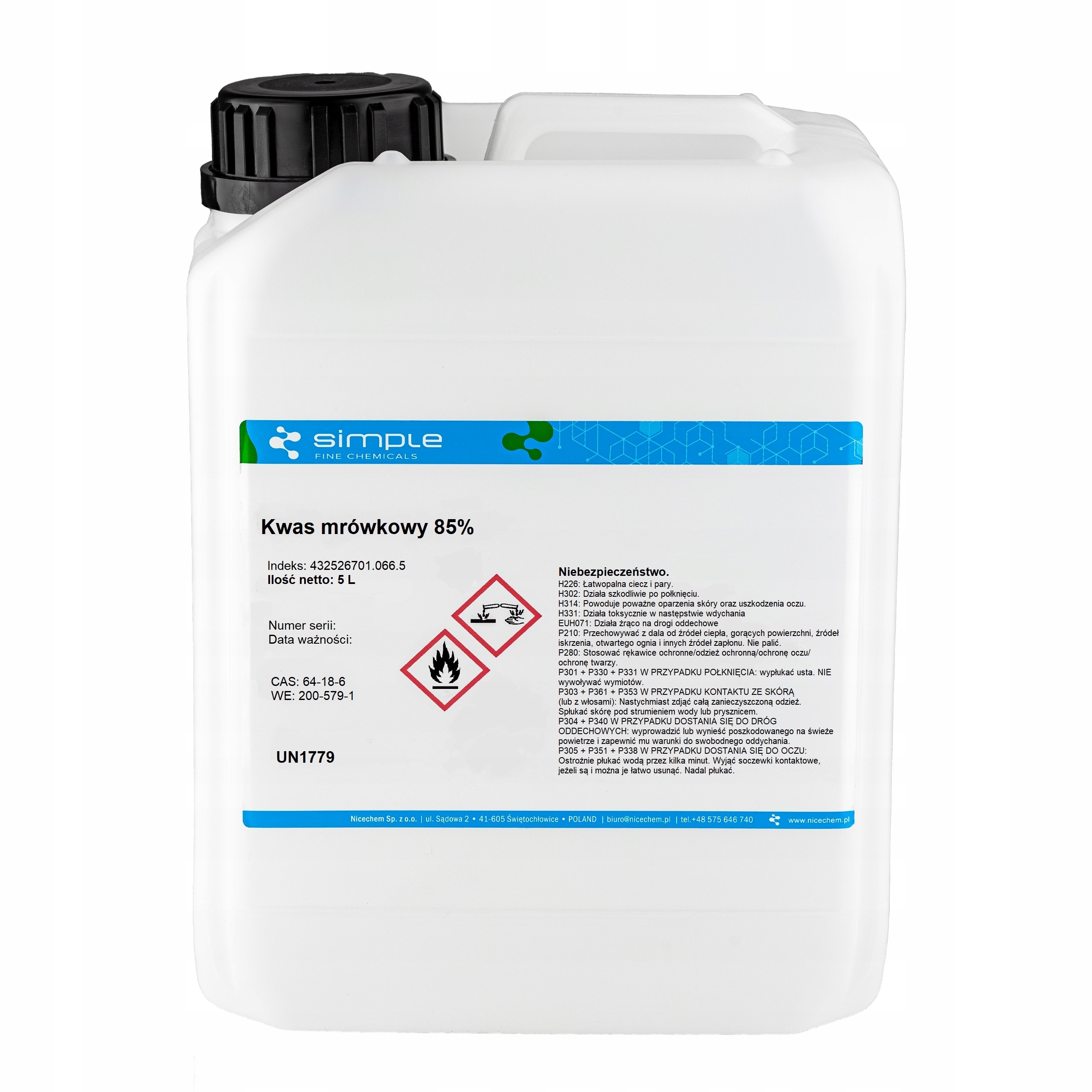 Kwas mrówkowy 85% 5L