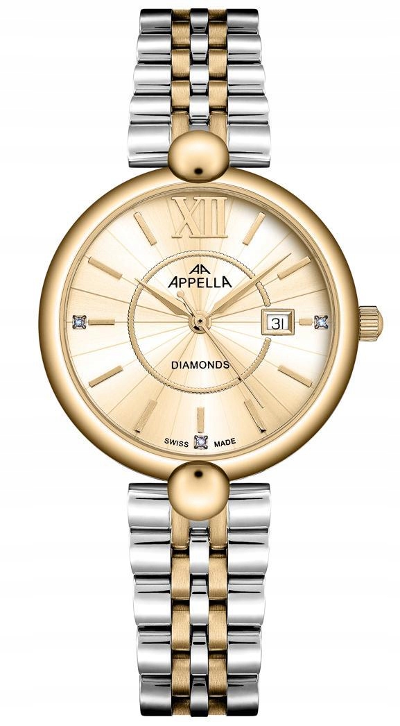 Nové Originální dámské hodinky Appella L50011.2161DQ s diamanty, gravírování