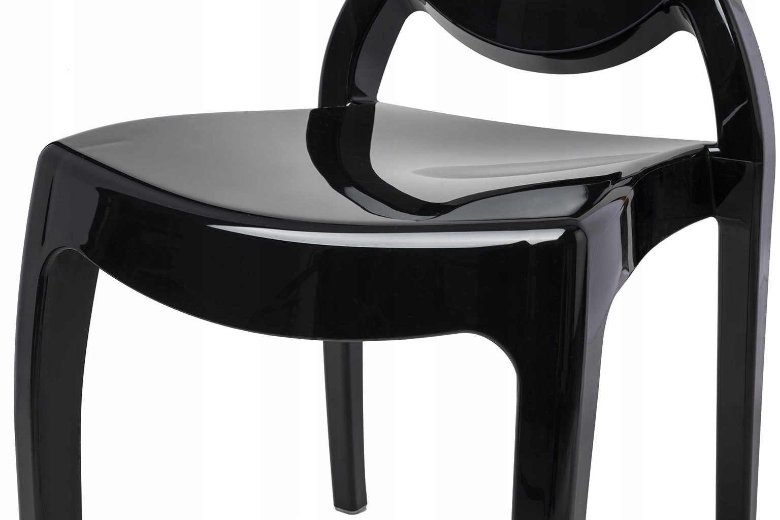 Krzesło ELIZABETH czarne - poliwęglan, idealne do salonu" Wysokość mebla 1 cm