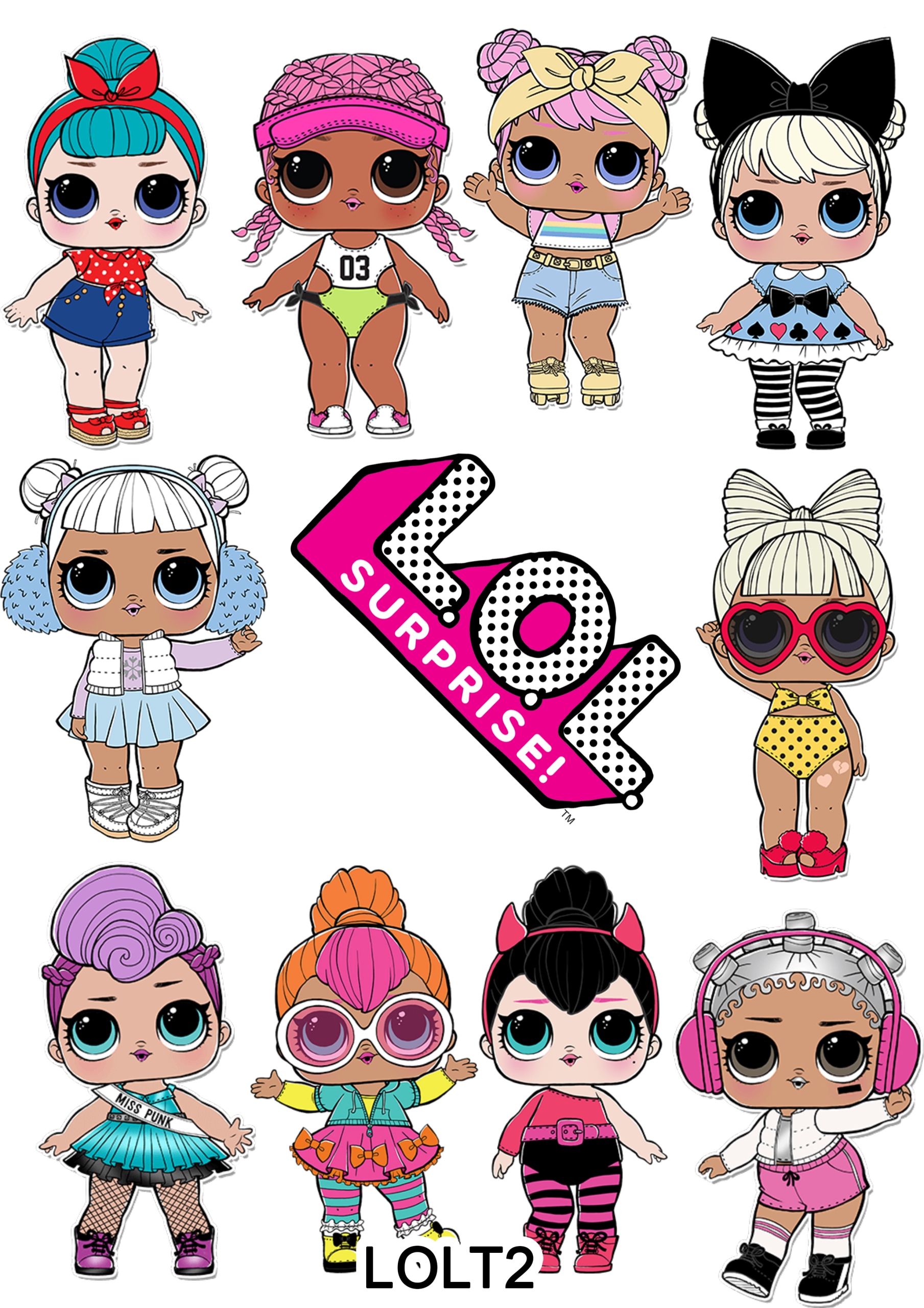 Opłatek Waflowy na Tort LOL SURPRISE POSTACIE A4 Dekoracja na Urodziny Marka Mako