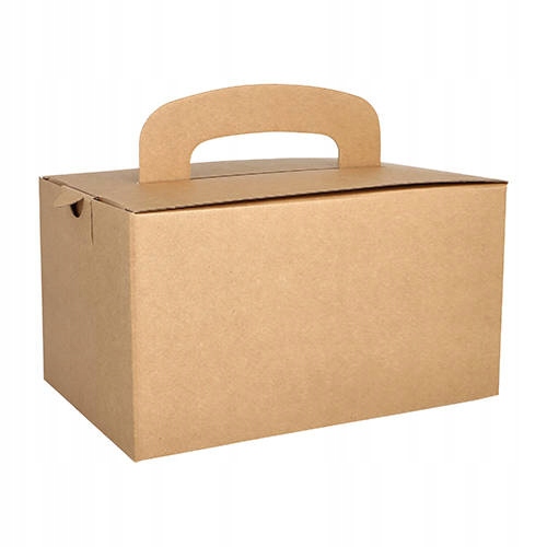 Obědový kartonový box s eko úchytem 22,5 x 15,5 x 12,5 cm, 20 ks