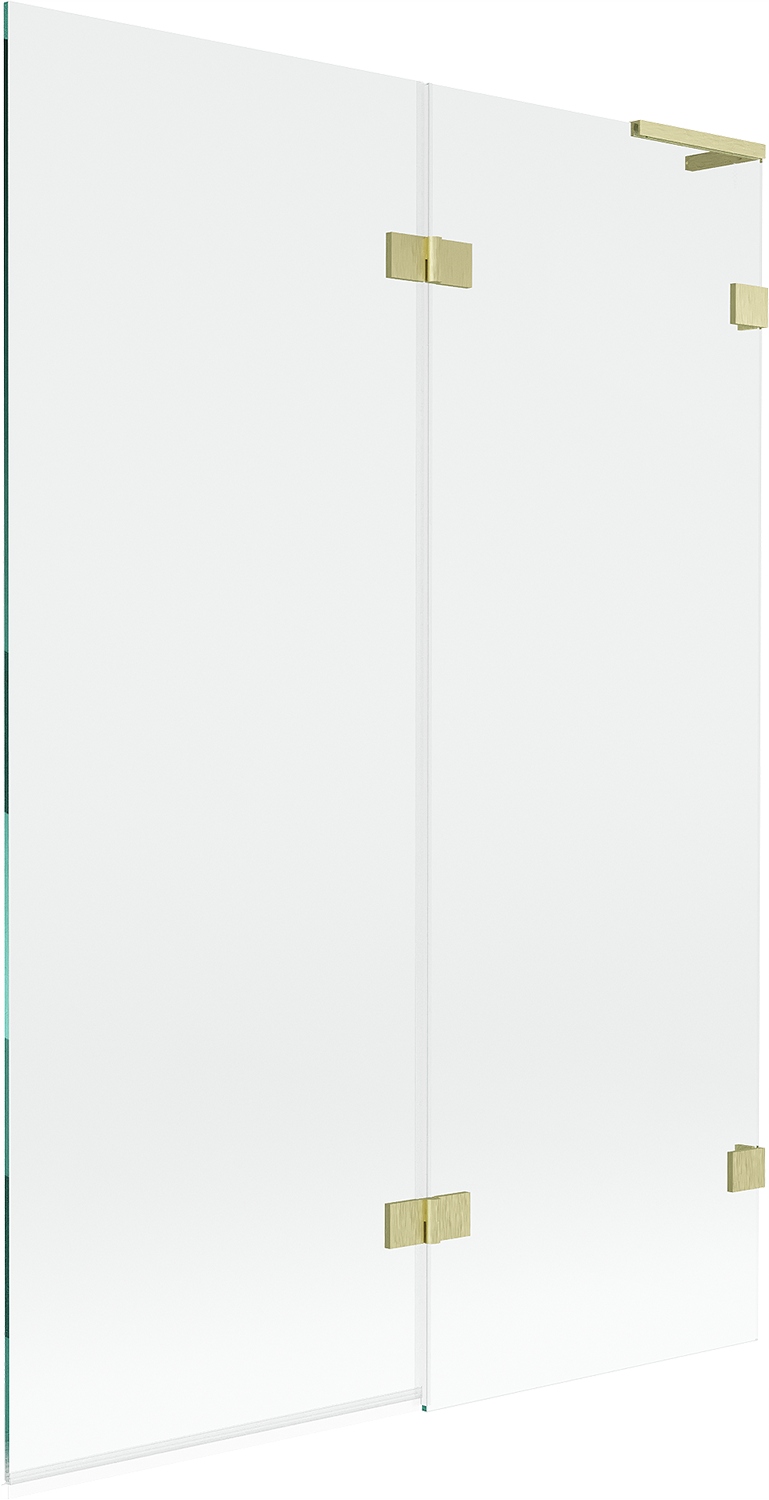 Mexen Lunar L vanová zástěna dvoukřídlá pravá 120 x 150 cm, průhledná, zlat