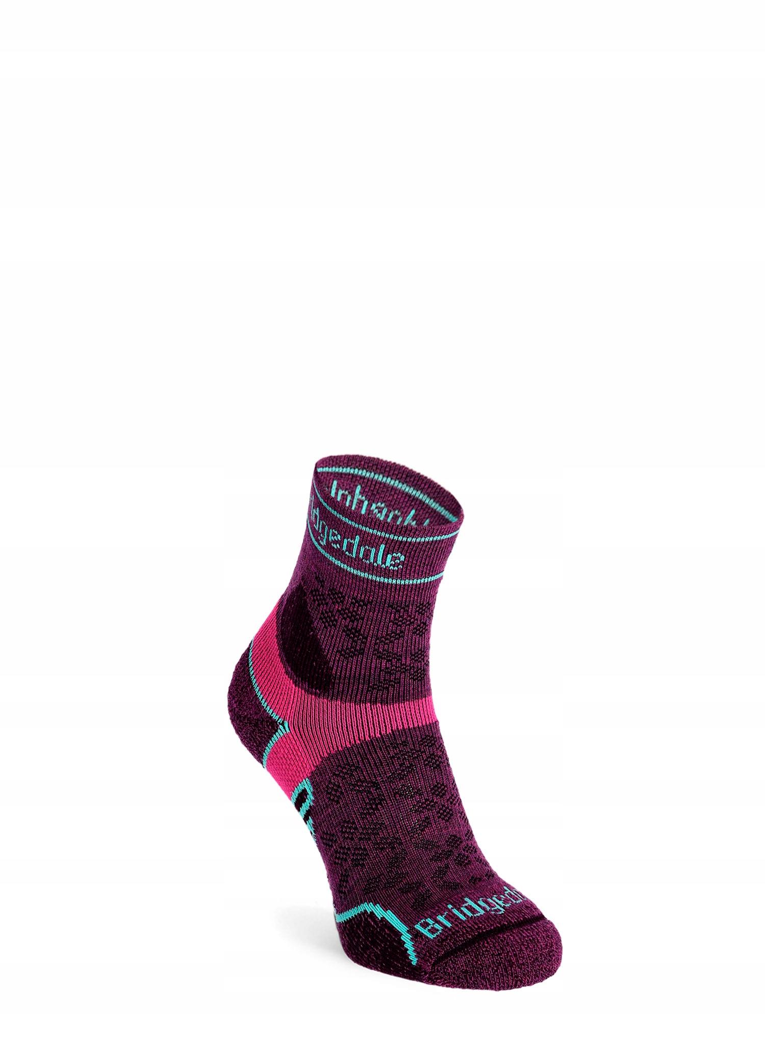 Skarpety biegowe damskie Bridgedale Lt T2 Merino Sport 3/4 damson 38-40