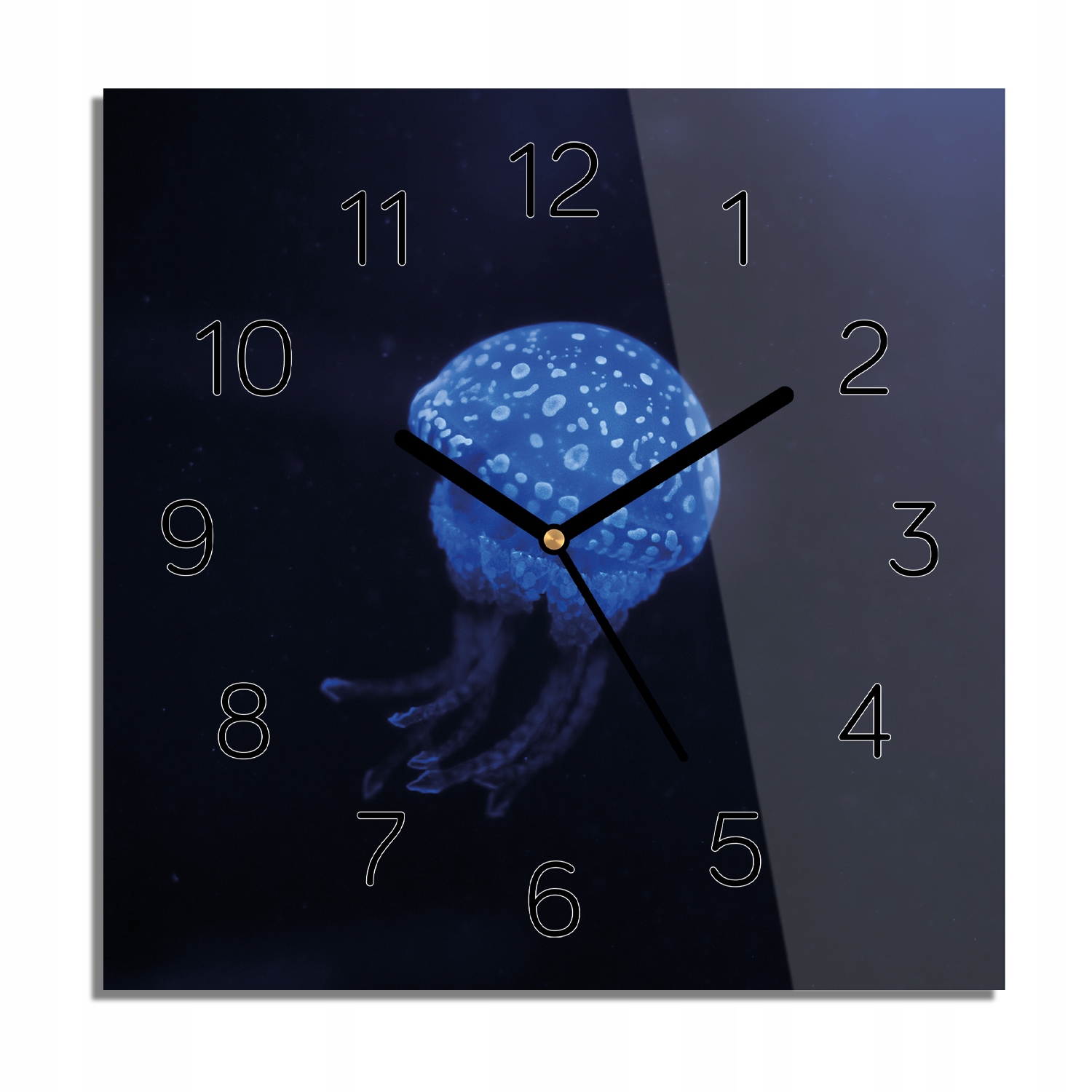 

Meduza ocean woda zegar na szkle kwadrat 30x30