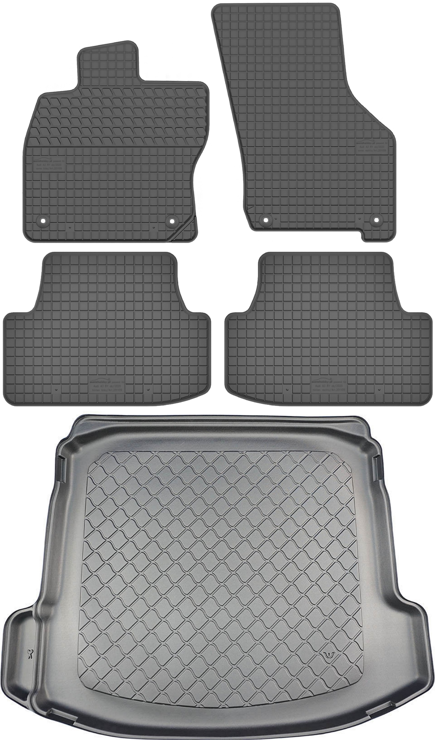 Audi A3 8Y Sedan od roku 04.2020 Sada Koberce batožinový priestor
