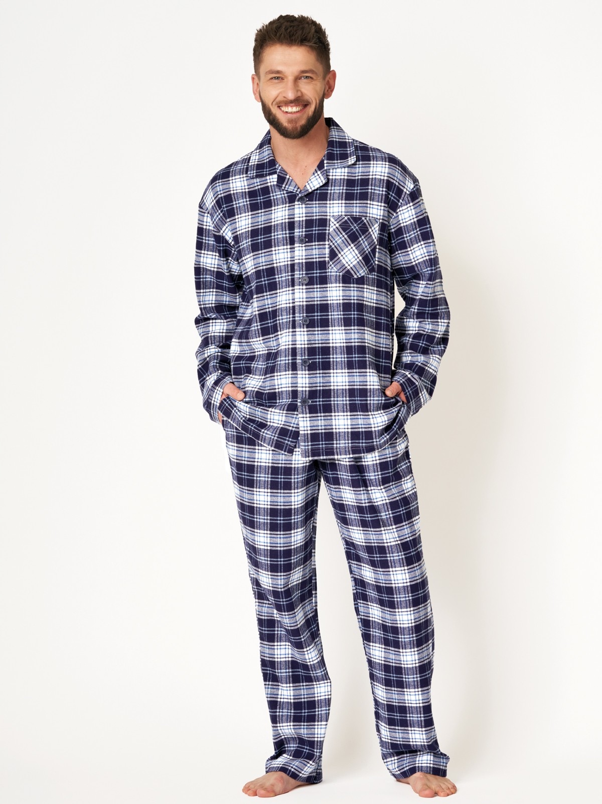 Pánské Pyžamo Mns 411 Dr vel. 3XL-4XL XXXL tmavě modrá
