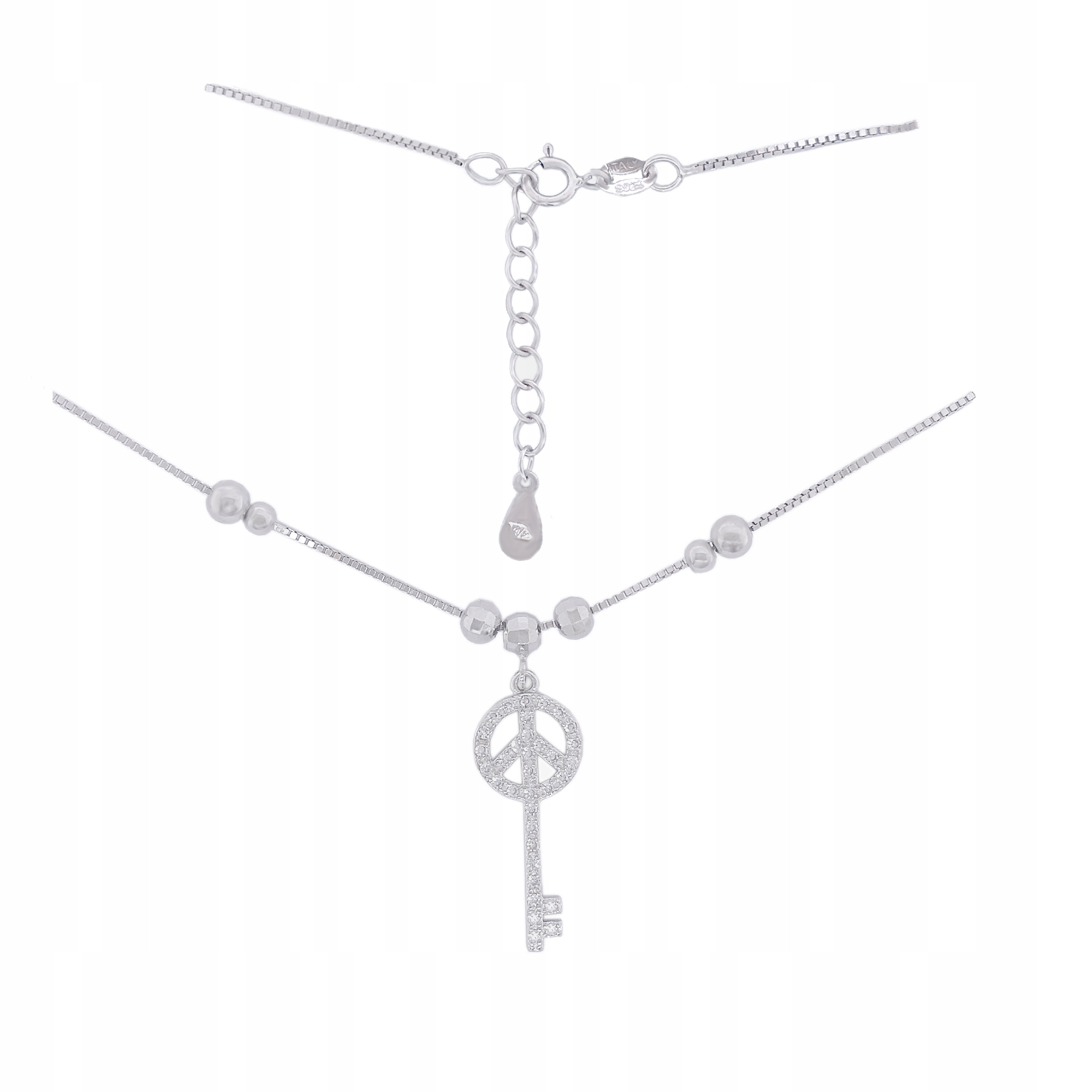 Náhrdelník Ag 925 klíč s zirkony 360722NS