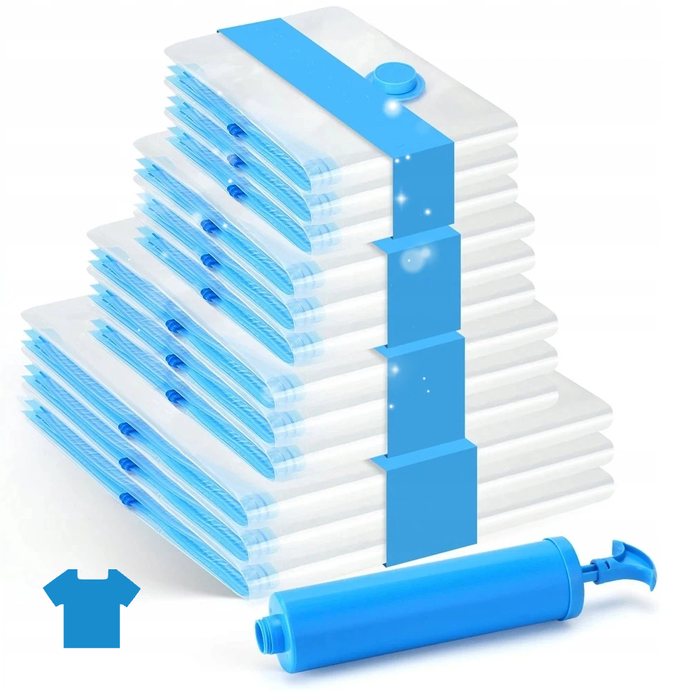 Levně Vakuové Pytle Na Oblečení 12 Ks Ve 4 Velikostech S Pumpou