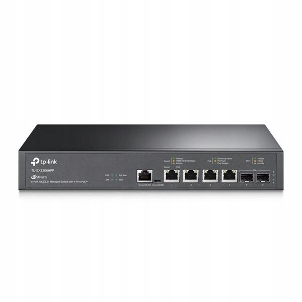 Omada 4-Port PoE++ 10GBase-T L2+ Managed Switch with 2 10GE Sfp+ Slots…