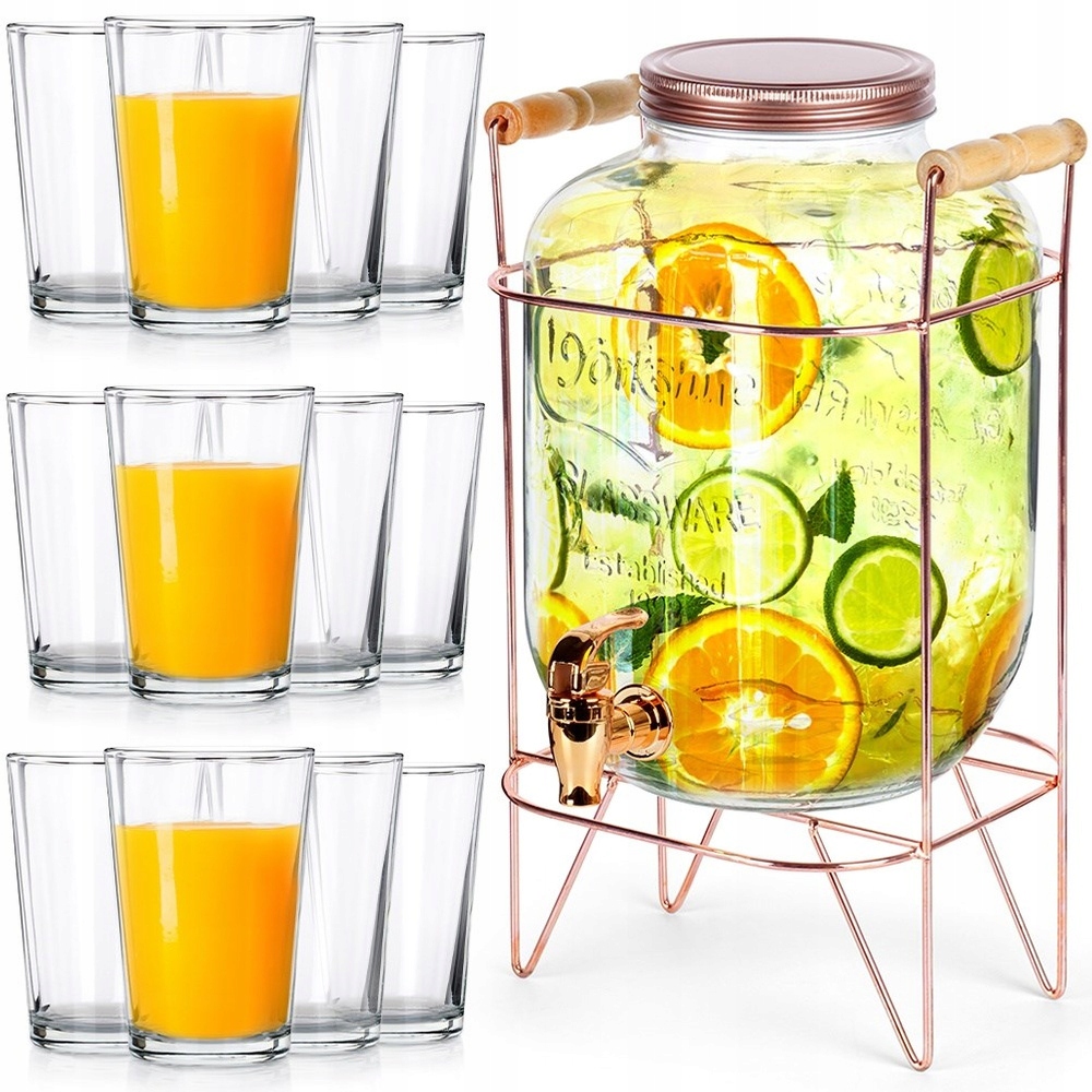 Dávkovač Sklenice ve sklenici s kohoutkem, stojan na kohoutky sklenice